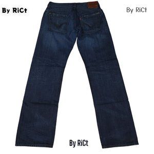 Levi's 514 Slim Straight 2k Men's Jeans Size 36x34 Mid Rise Zip Blue Cotton 90s
